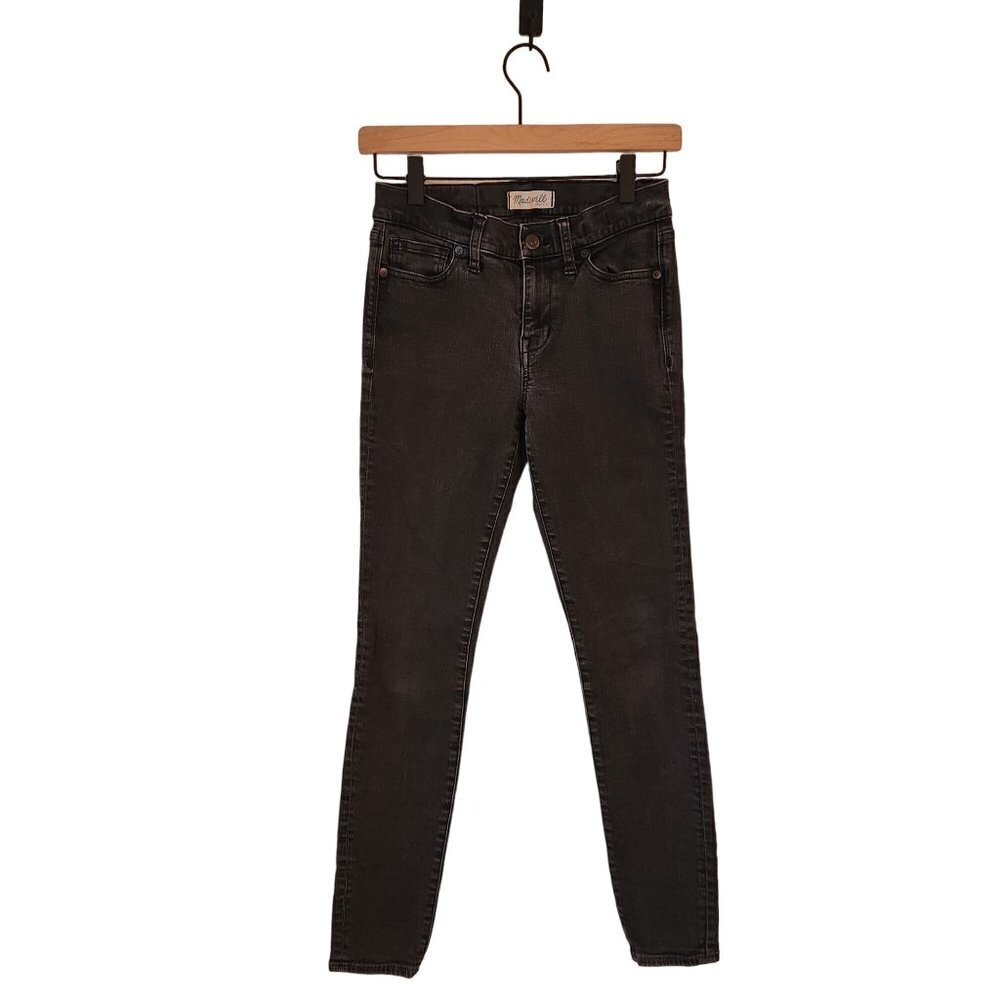 Madewell Skinny Skinny Washed Black Grey Stretch Denim Jeans Women's 27
